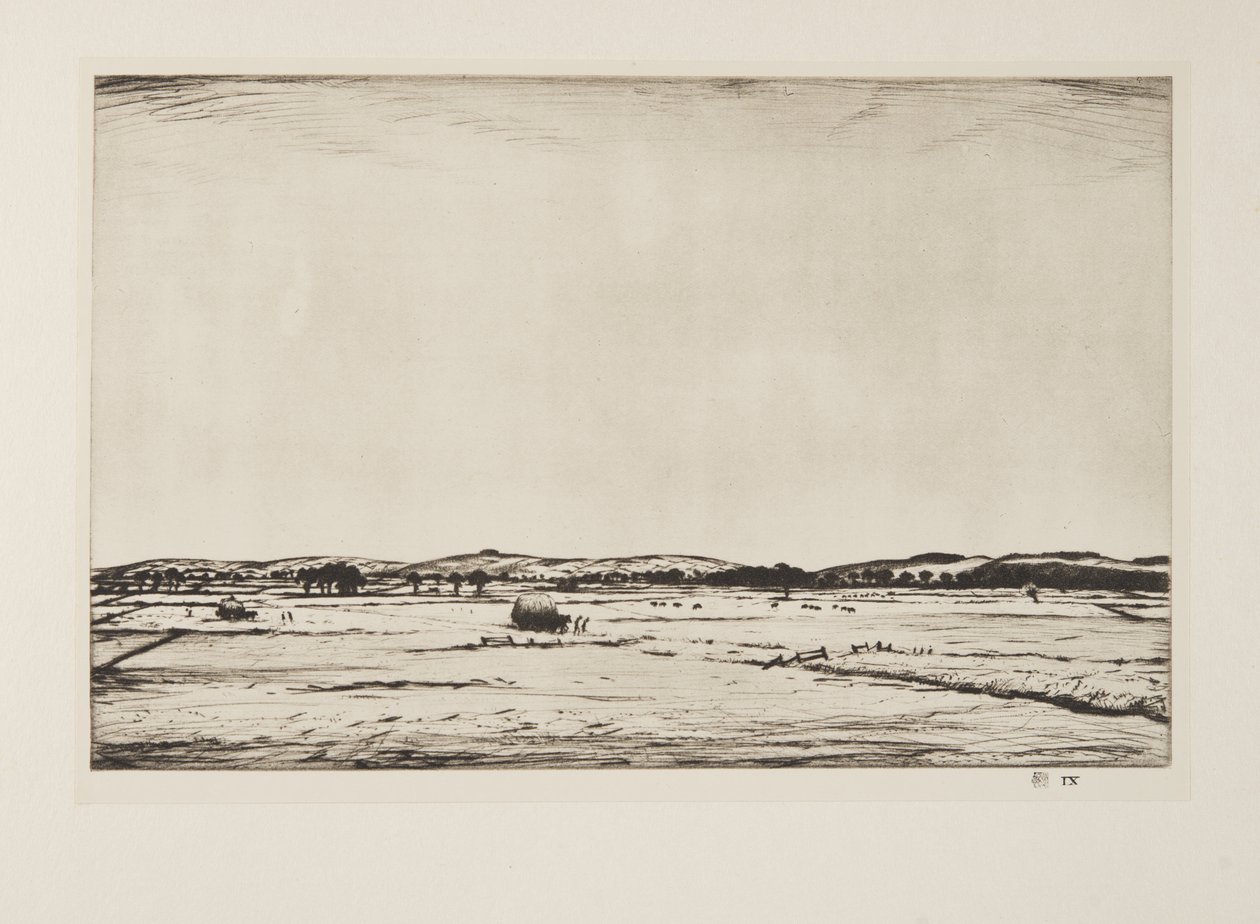Sussex Downs, wyd. 1926 (akwaforta) autorstwa Christopher Richard Wynne Nevinson