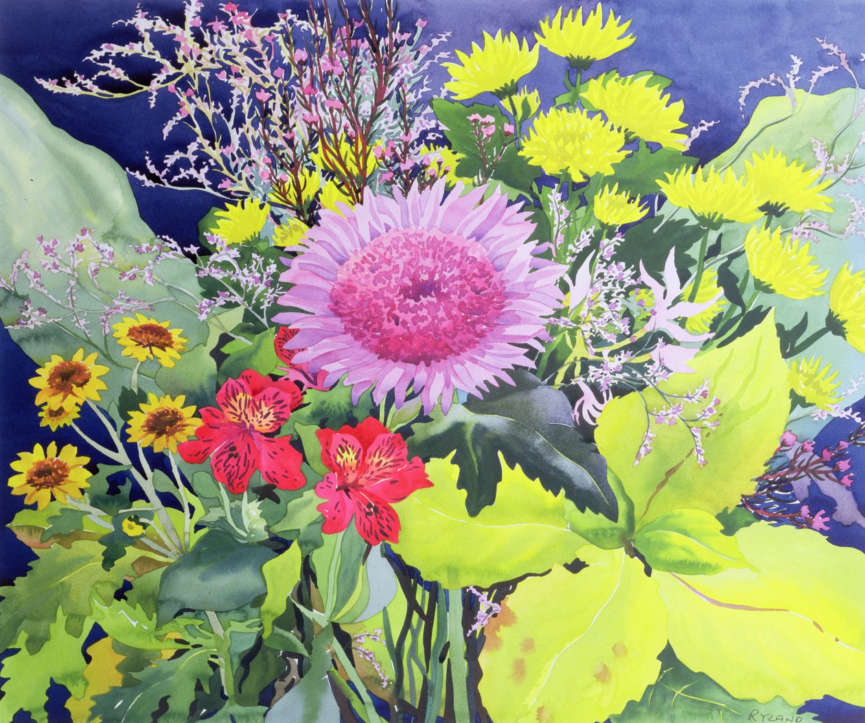 Kwiaty w grudniu 2005 (akwarela na papierze) autorstwa Christopher Ryland