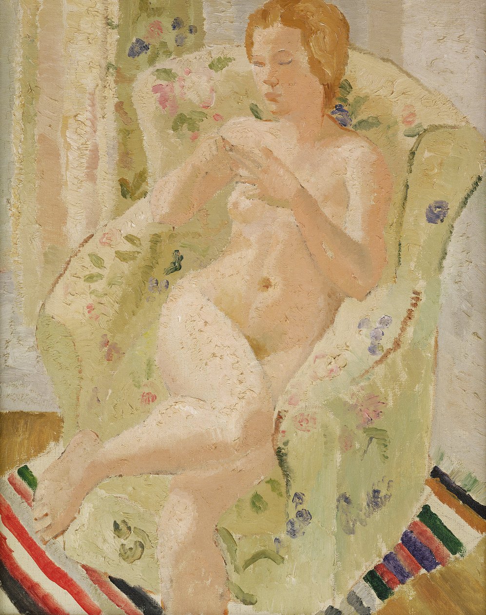 Siedząca naga dziewczyna we wnętrzu, 1928 autorstwa Christopher Wood