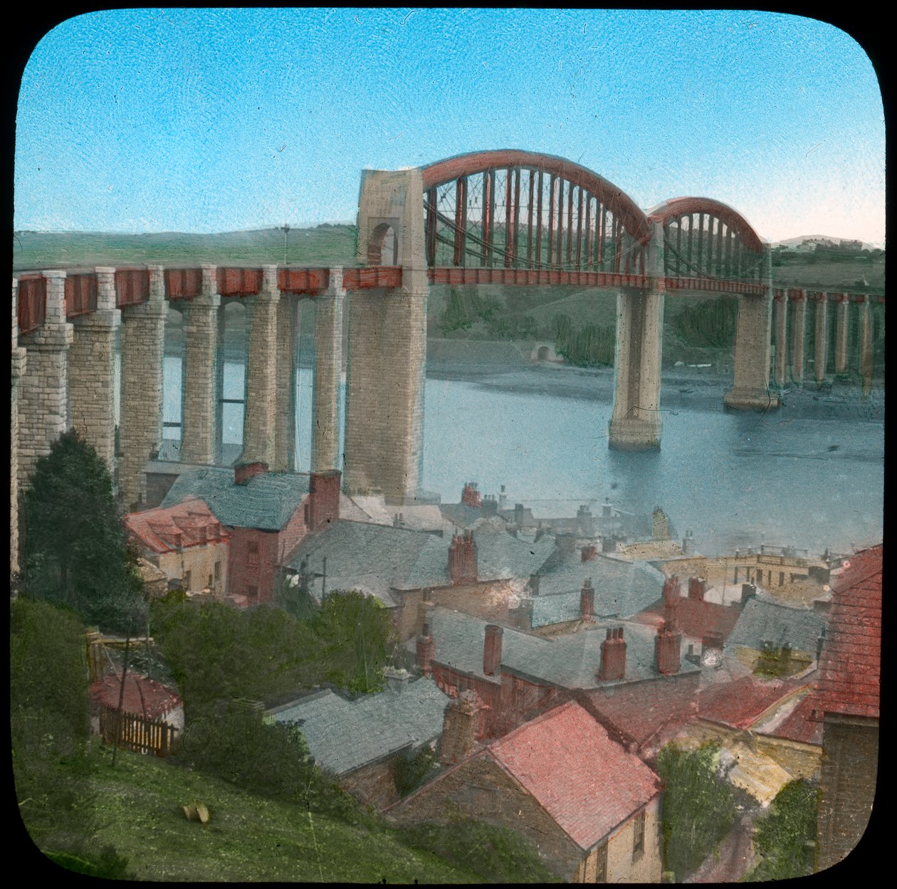 Royal Albert Bridge, Saltash, Kornwalia, koniec XIX lub początek XX wieku autorstwa Church Army Lantern Department