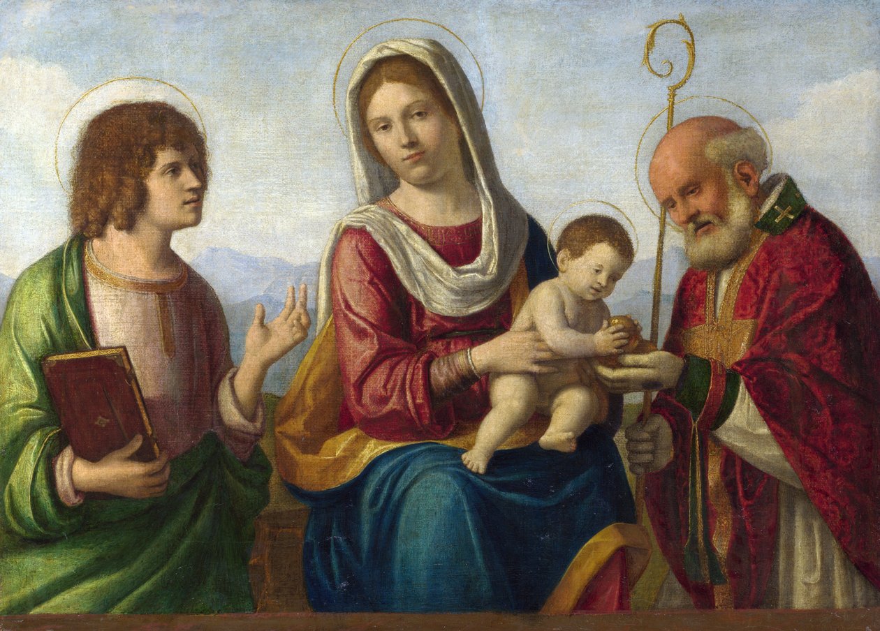 Madonna z Dzieciątkiem między świętymi Janem Ewangelistą i Mikołajem z Bari autorstwa Cima da Conegliano