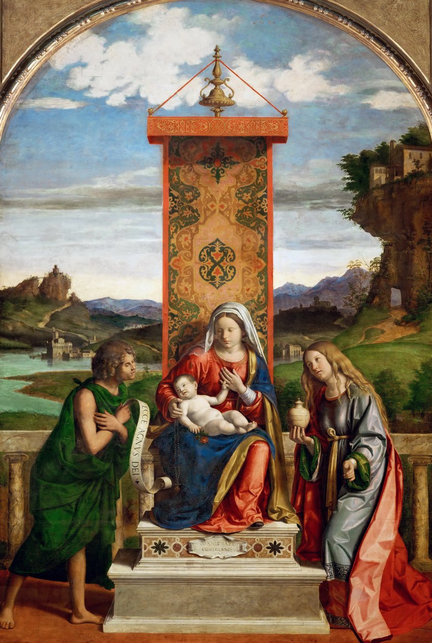 Madonna z Dzieciątkiem ze św. Janem Chrzcicielem i Marią Magdaleną autorstwa Cima da Conegliano