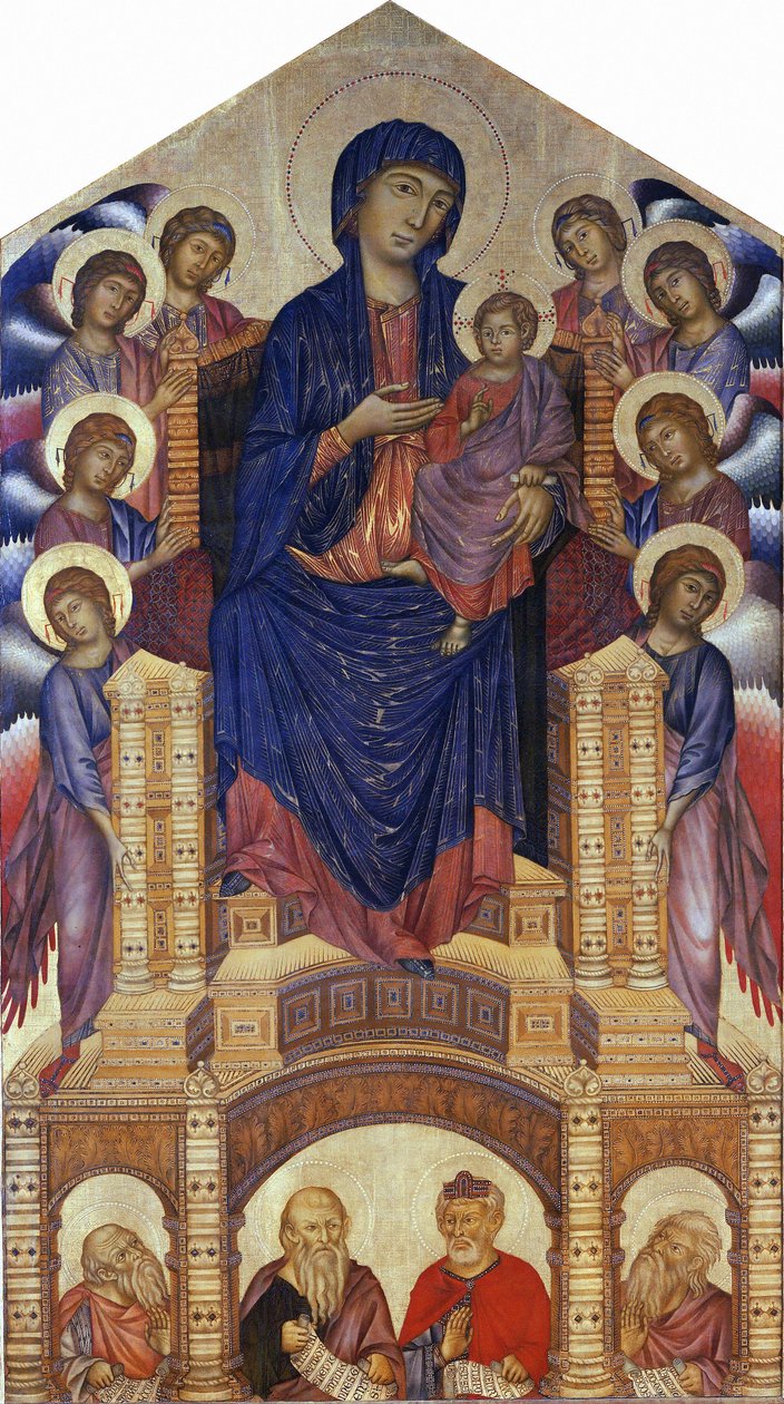 Santa Trinita Maestà (Madonna na tronie; Madonna z Dzieciątkiem na tronie z ośmioma aniołami, Santa Trinita Madonna) autorstwa Cimabue