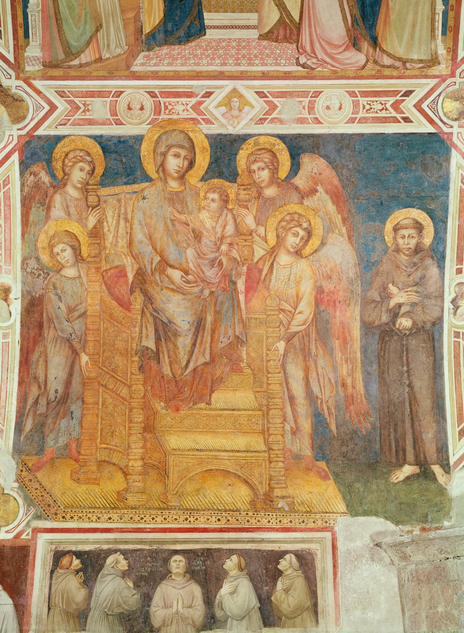 Dziewica z Dzieciątkiem, aniołowie i św. Franciszek z Asyżu (zob. też 741489) autorstwa Giovanni Cimabue