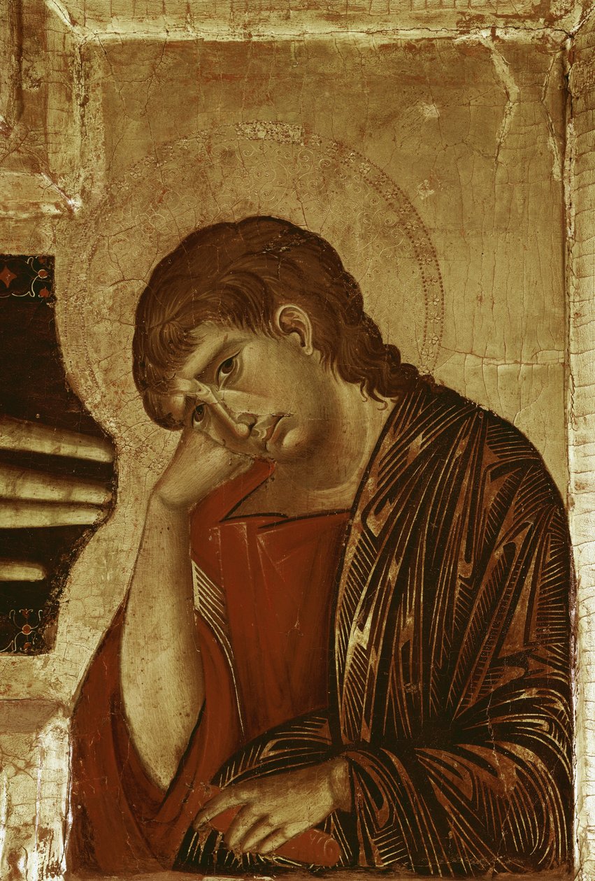 Krucyfiks: Fragment św. Jana (tempera na drewnie) autorstwa Cimabue