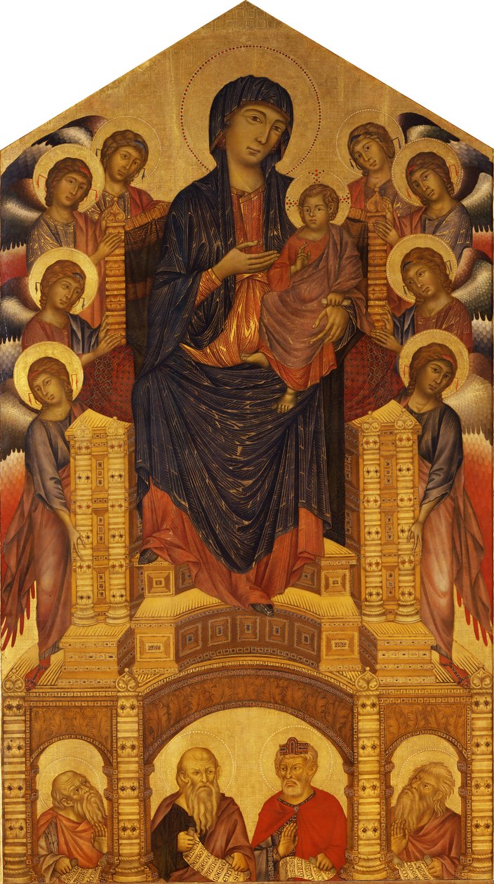 Santa Trinita Maestà (Madonna na tronie; Madonna z Dzieciątkiem na tronie z ośmioma aniołami, Santa Trinita Madonna) autorstwa Cimabue
