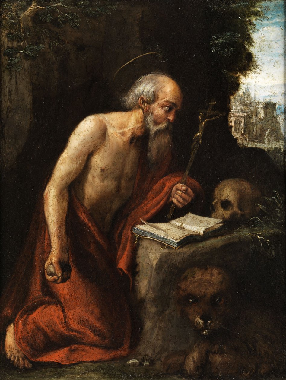 Święty Hieronim w modlitwie skruchy autorstwa Circle of Adam Elsheimer
