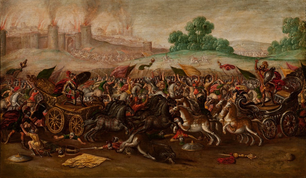 Spalenie Jerozolimy przez armię Nabuchodonozora autorstwa Juan de la Corte