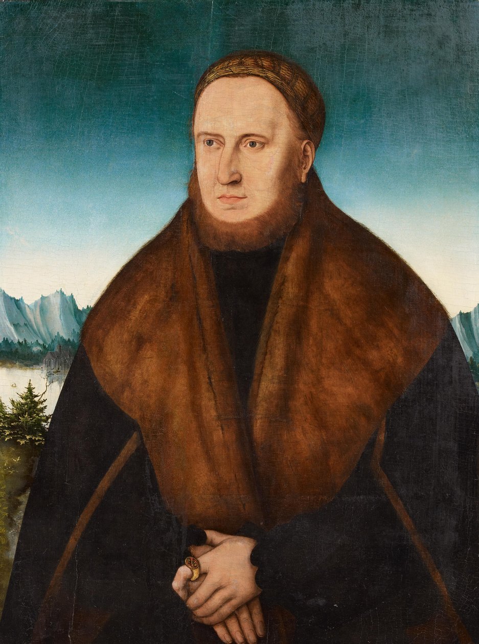 Portret brodatego mężczyzny w czapce i płaszczu obszytym futrem autorstwa Jan the Elder circle of Brueghel