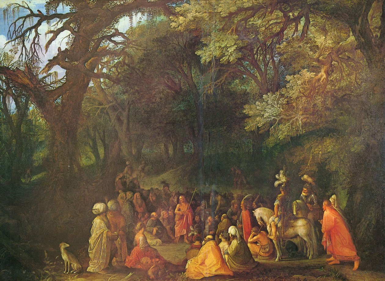 niemiecki: Die Predigt Johannes des Täufers Kaznodziejstwo Jana Chrzciciela autorstwa Circle of Adam Elsheimer