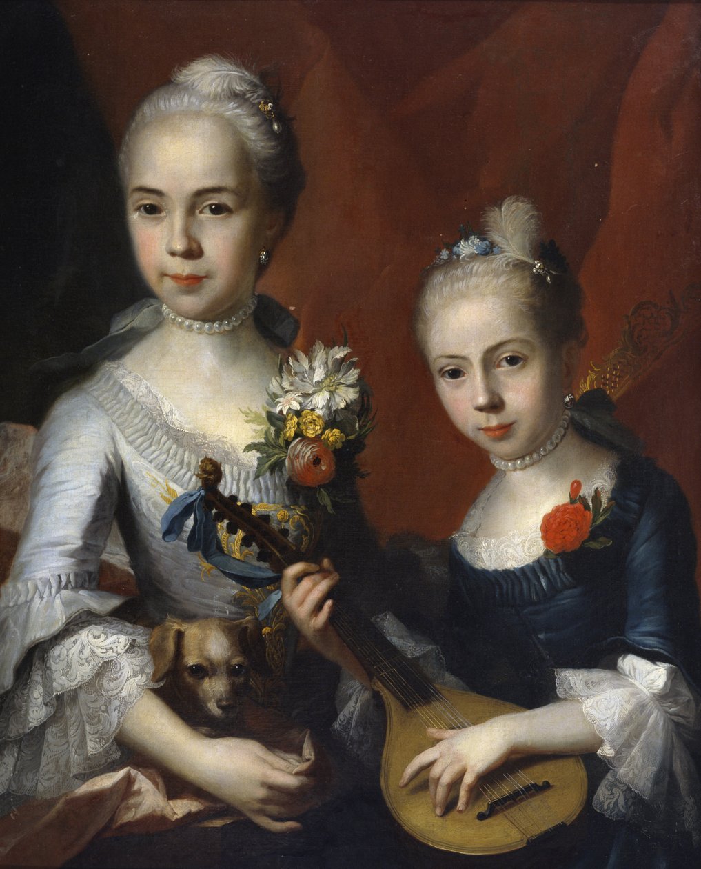 Portret dwóch dziewczyn, bez daty autorstwa Circle of Antoine Pesne