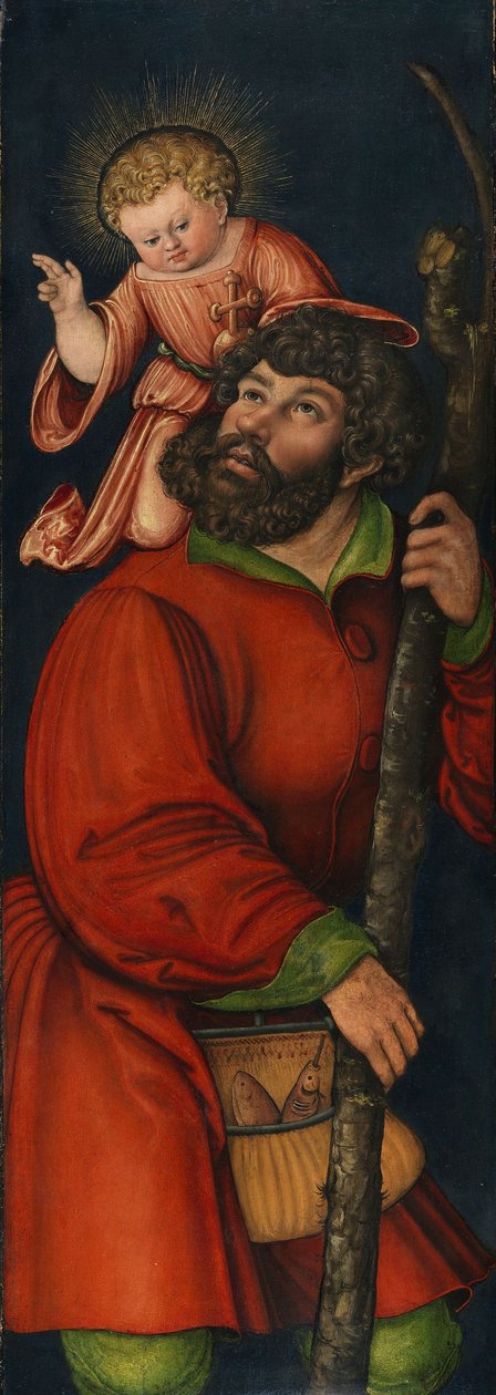 Niemiecki: Der heilige Christophorus Saint Christopher autorstwa Circle of Lucas Cranach the Elder