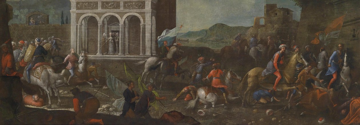 Święta Katarzyna ze Sieny broniąca miasta przed Turkami autorstwa circle of Vittore Carpaccio