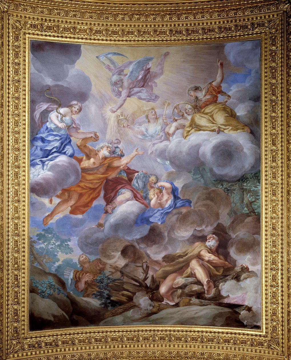 Alegoria Saturna wychwalająca wspaniałość rodziny Medici - Fresco autorstwa Ciro Ferri