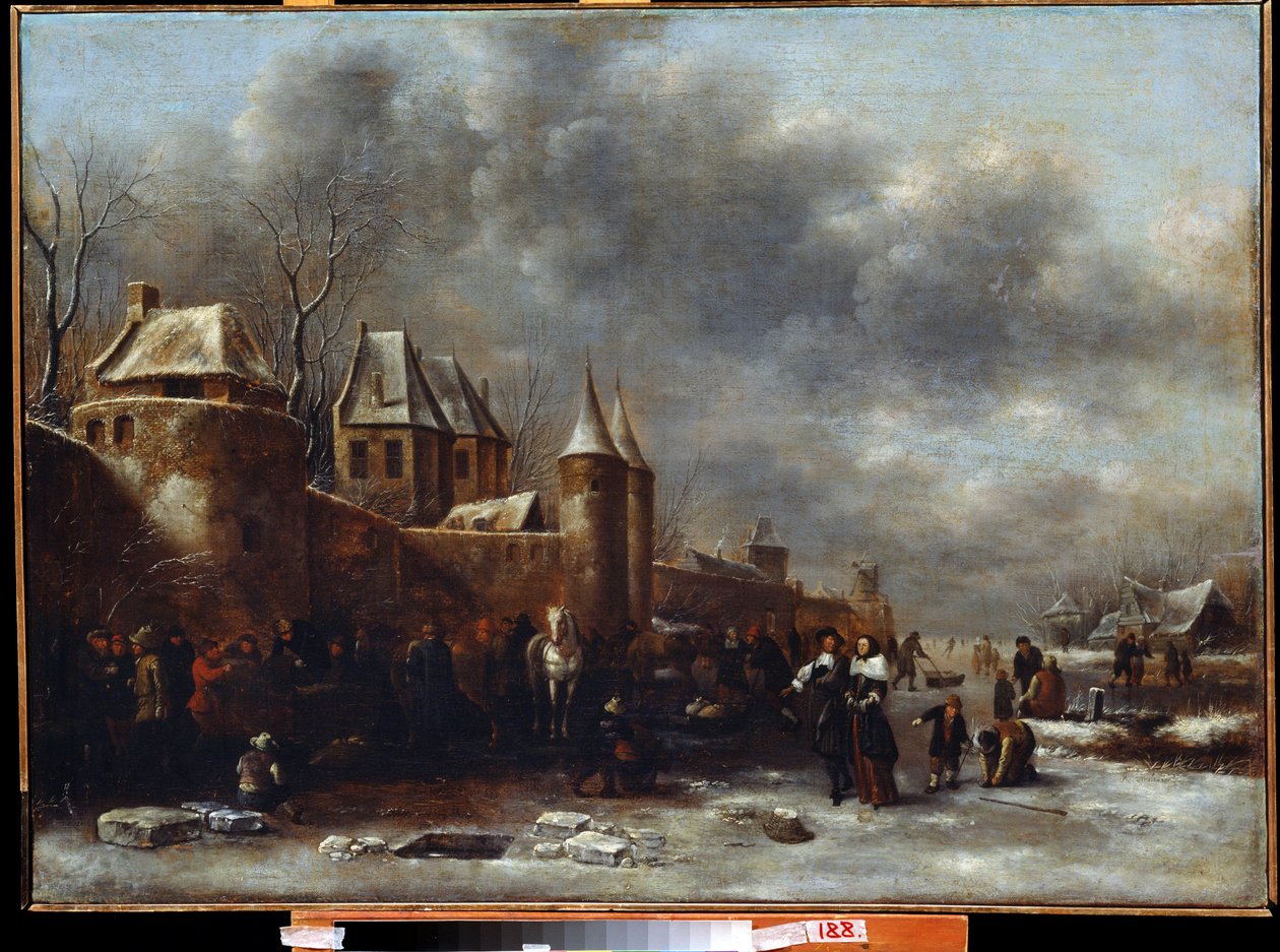 Chateau au bord de la riviere (Zamek nad brzegiem rzeki). Obraz Claesa Molenaera (Claes autorstwa Claes  Molenaer