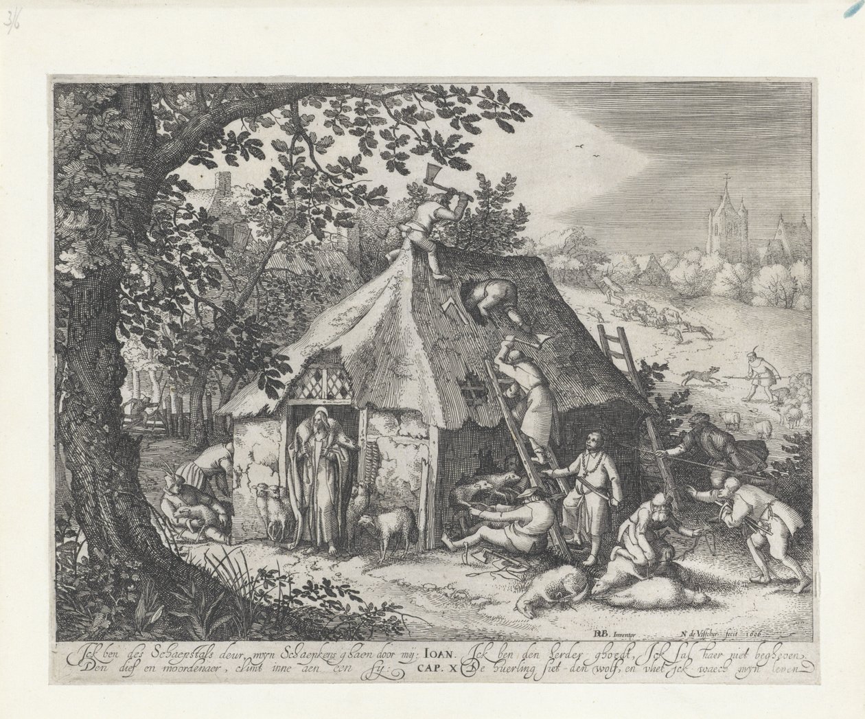 Chrystus w owczarni autorstwa Claes Jansz. Visscher (II)