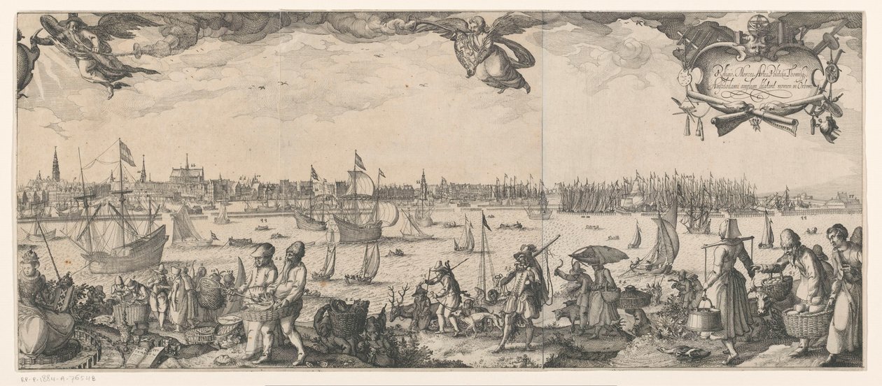 Profil Amsterdamu widziany z IJ (prawa część) autorstwa Claes Jansz. Visscher (II)