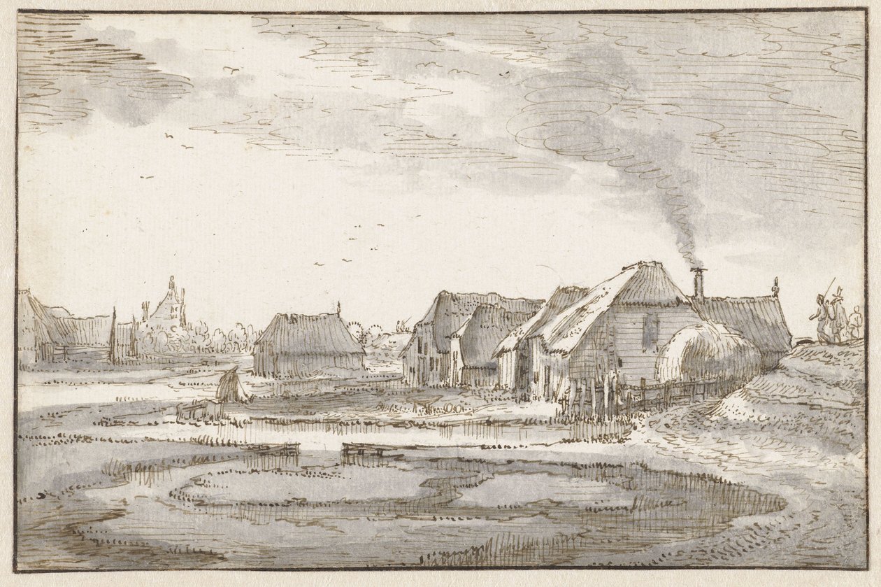 Spaarndammerdijk w pobliżu Braakjes autorstwa Claes Jansz. Visscher (II)