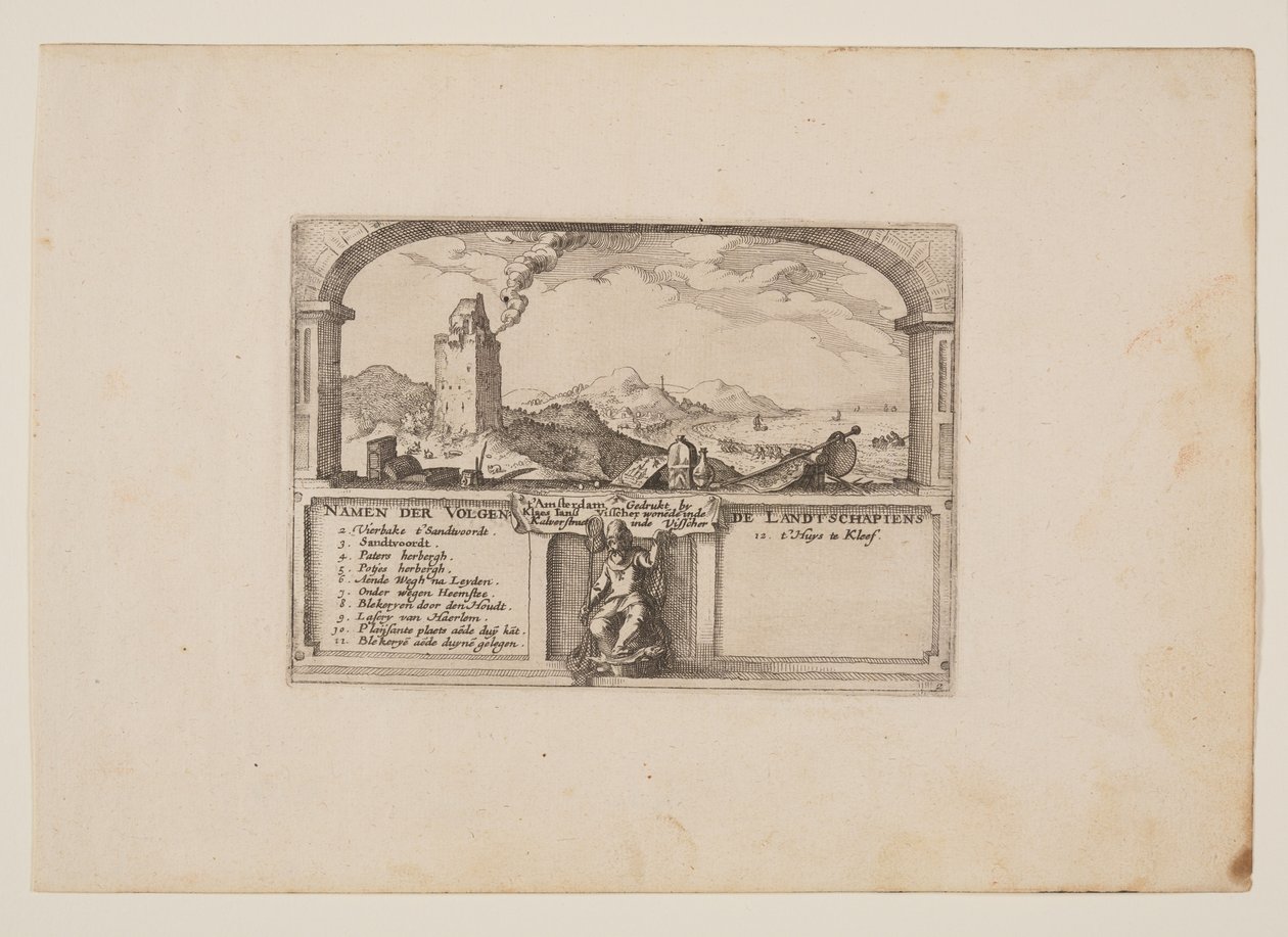 Latarnia w Zandvoort, z widoków w okolicach Haarlem (Plaisante Plaetsen) autorstwa Claes Jansz. Visscher
