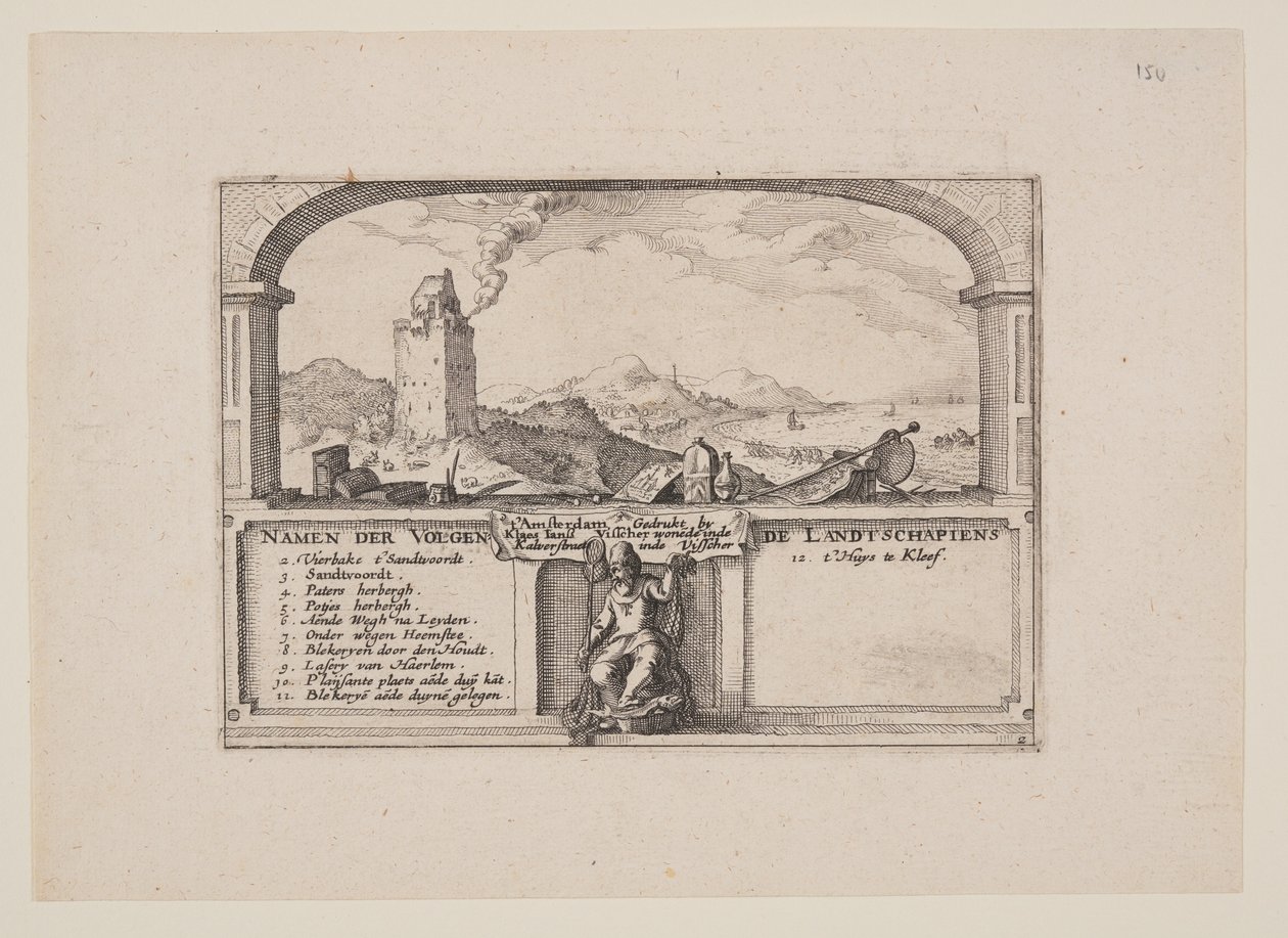 Latarnia w Zandvoort, z widoków w okolicach Haarlem (Plaisante Plaetsen) autorstwa Claes Jansz. Visscher