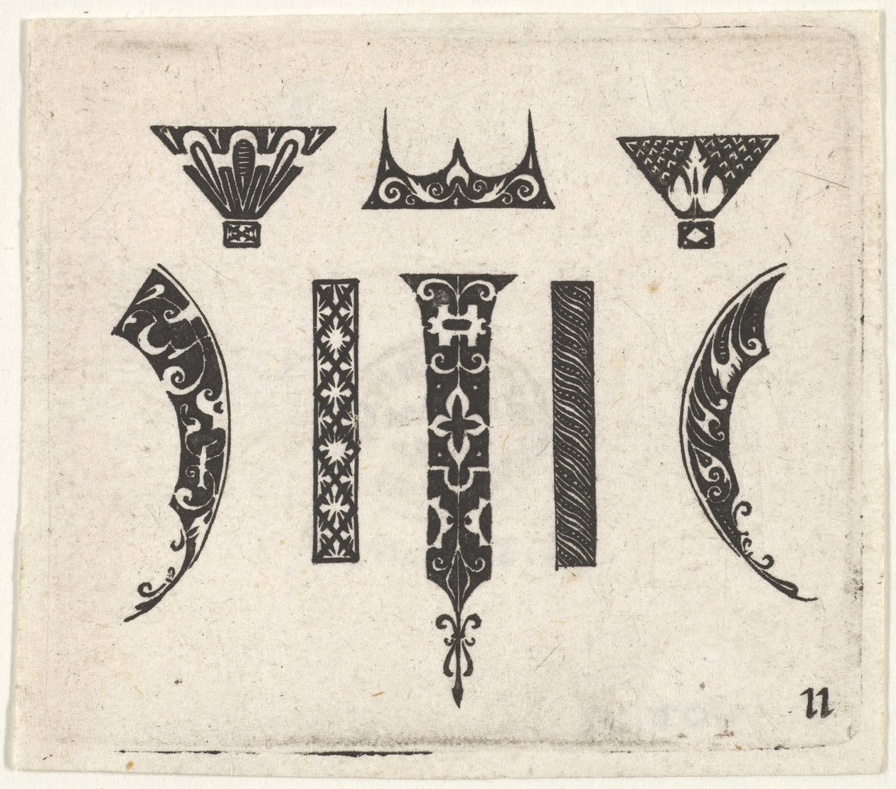 Blackwork Print z ośmioma motywami, ca. 1620. autorstwa Claes Jansz Visscher