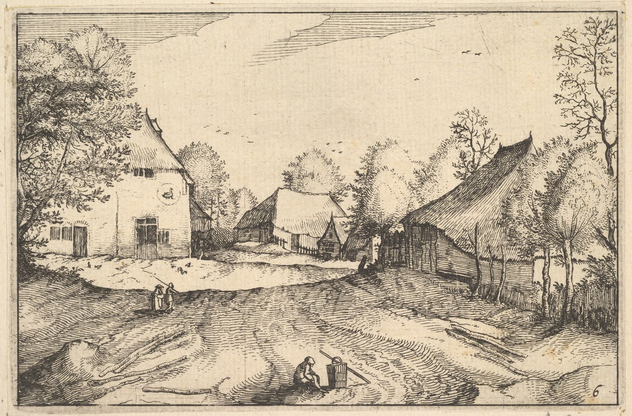 Karczma Łabędzia, tablica 6 z Regionów i Miast Księstwa Brabancji, ok. 1900 r. 1610 autorstwa Claes Jansz Visscher