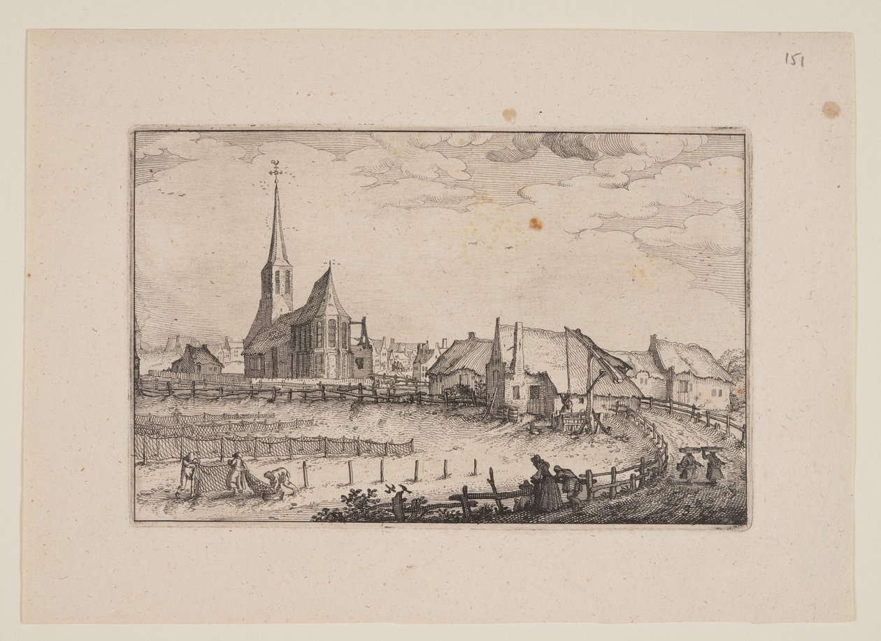 Wioska Zandvoort, z widoków w okolicach Haarlemu (Plaisante Plaetsen) autorstwa Claes Jansz. Visscher