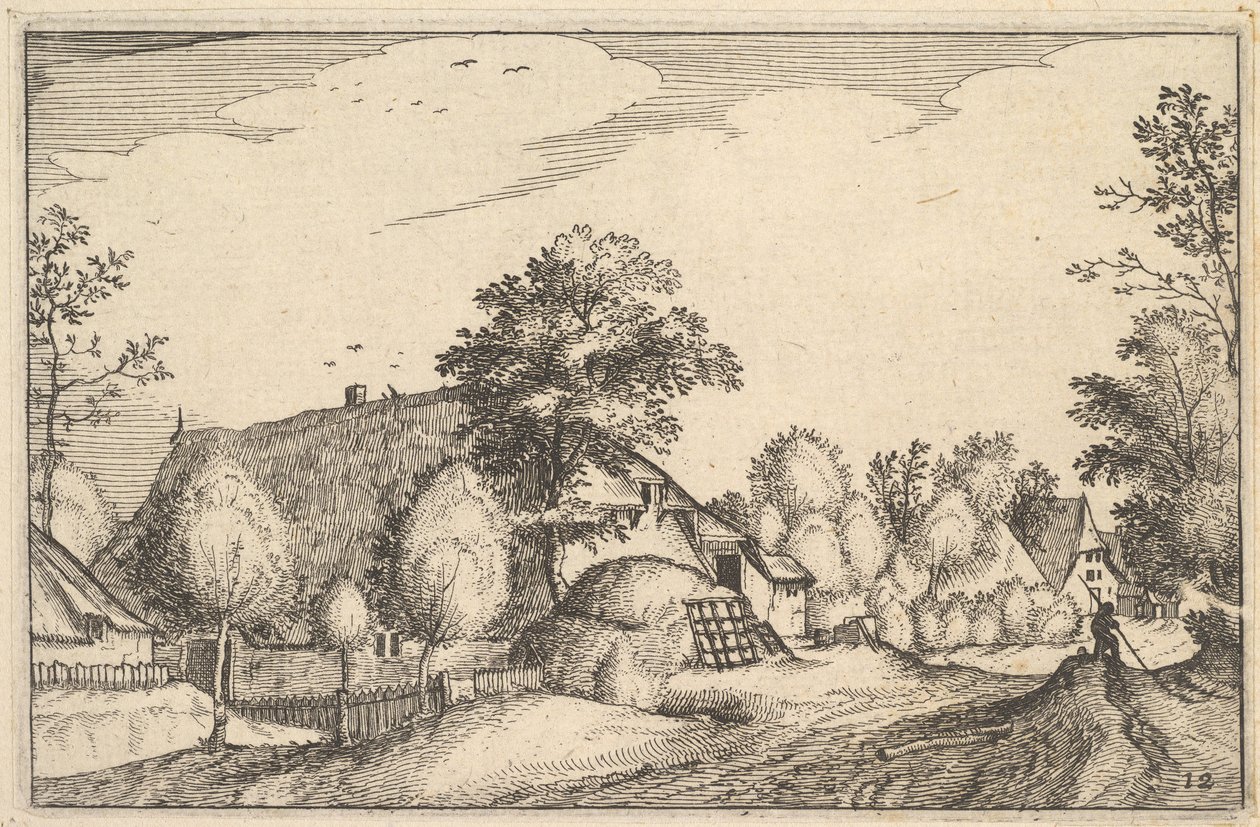 Village Road, tablica 12 z 1610 autorstwa Claes Jansz Visscher
