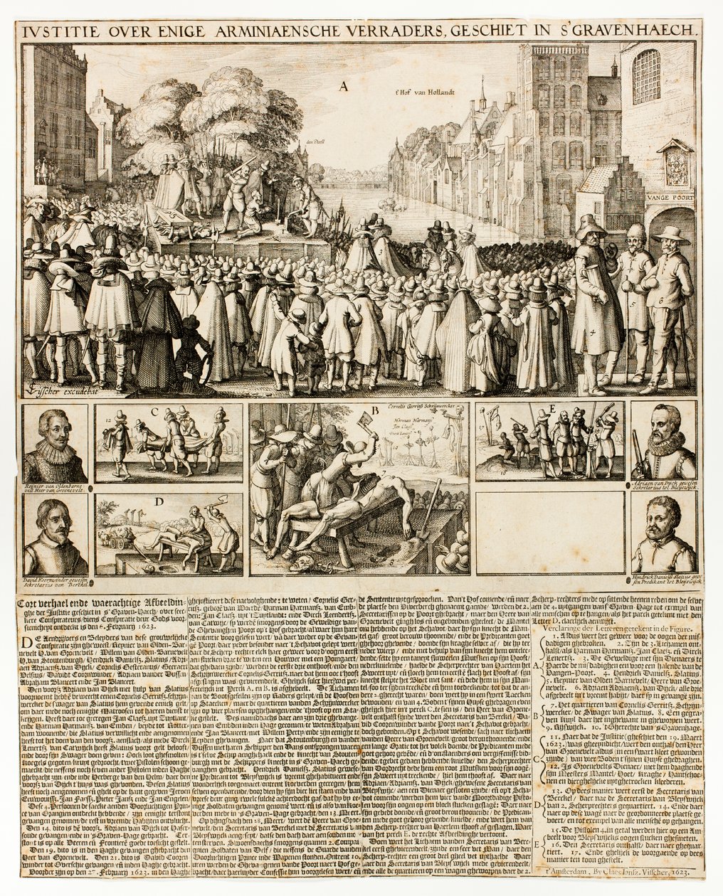 Egzekucja arminian w Hadze autorstwa Claes Jansz. Visscher II