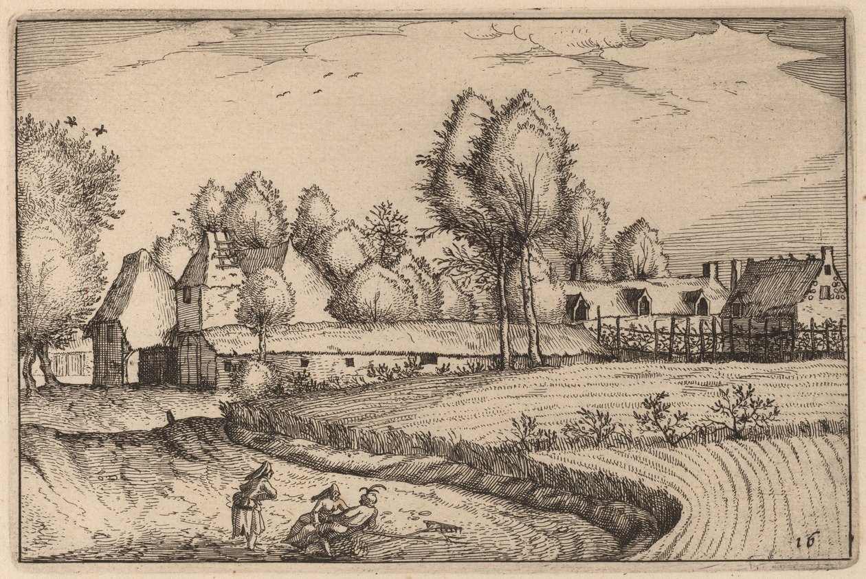 Droga wzdłuż pola autorstwa Claes Jansz Visscher after Johannes van Doetechum, the Elder after Lucas