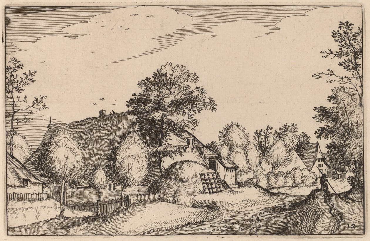 Wiejska Droga autorstwa Claes Jansz Visscher after Lucas van Doetechum after Master of the Small Landscapes after Johannes