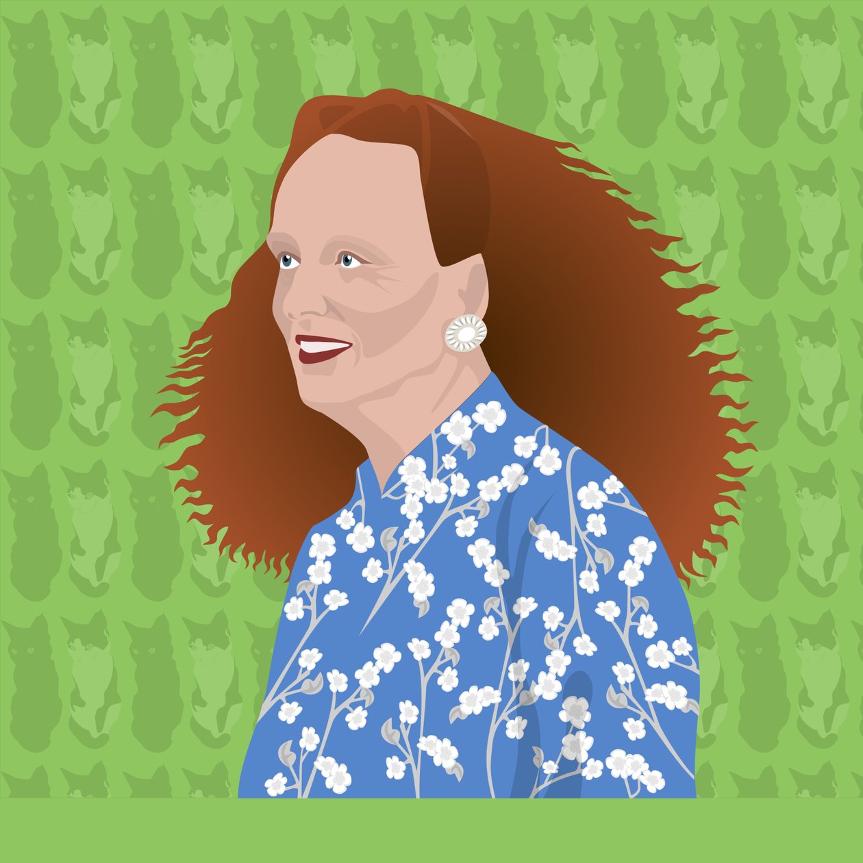Portret Grace Coddington, dyrektor kreatywnej US Vogue autorstwa Claire Huntley