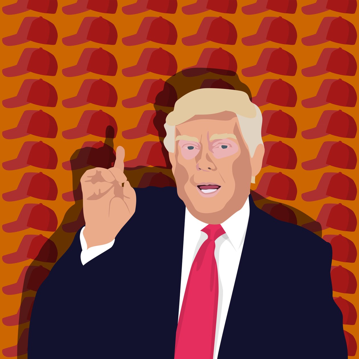 Trump i czapka z daszkiem autorstwa Claire Huntley