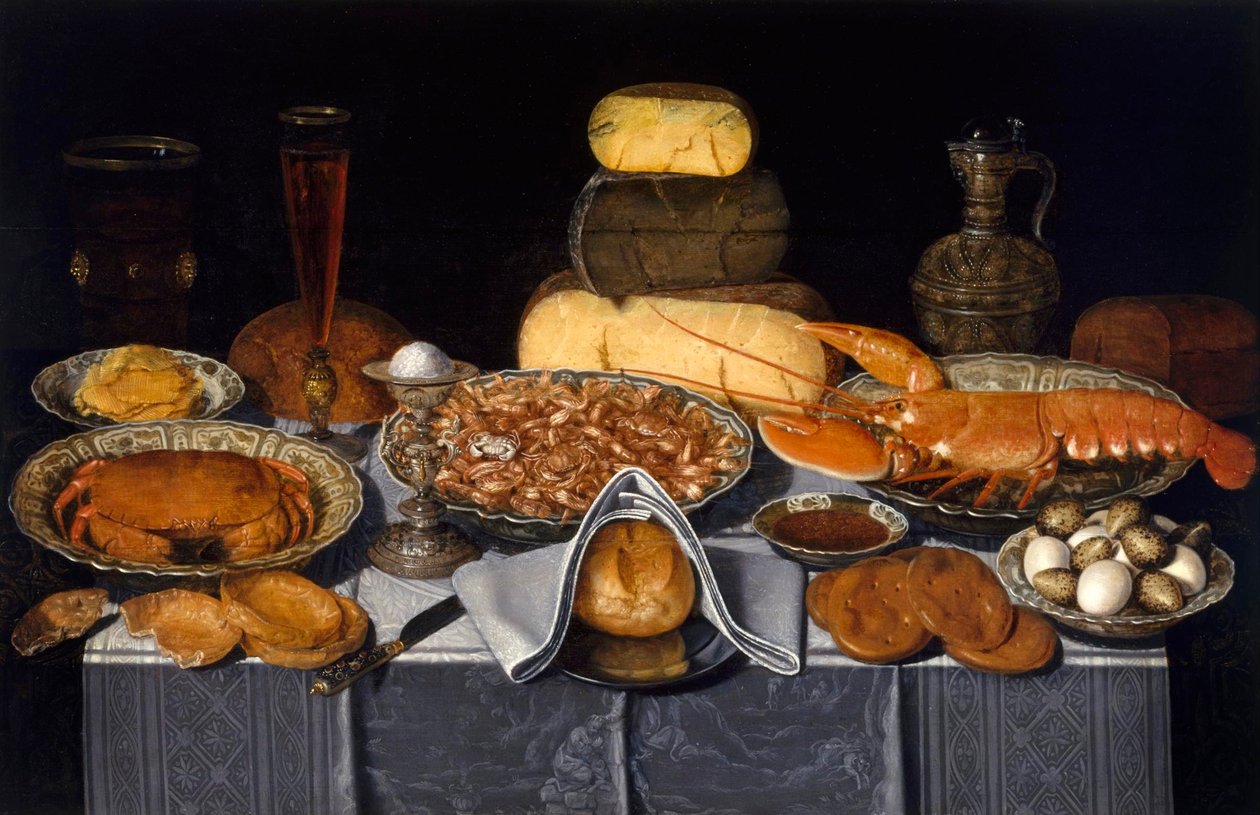 Martwa natura z krabem, krewetkami i homarem par Peeters, Clara (1594-1658), ok. 1637-1640 - Olej na drewnie, 70,8x108,9 - Muzeum Sztuk Pięknych, Houston autorstwa Charlotte Evans