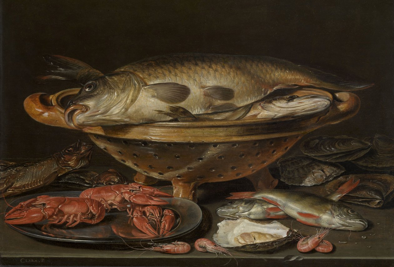 Martwa natura z rybą, ok. 1612-1621. autorstwa Charlotte Evans