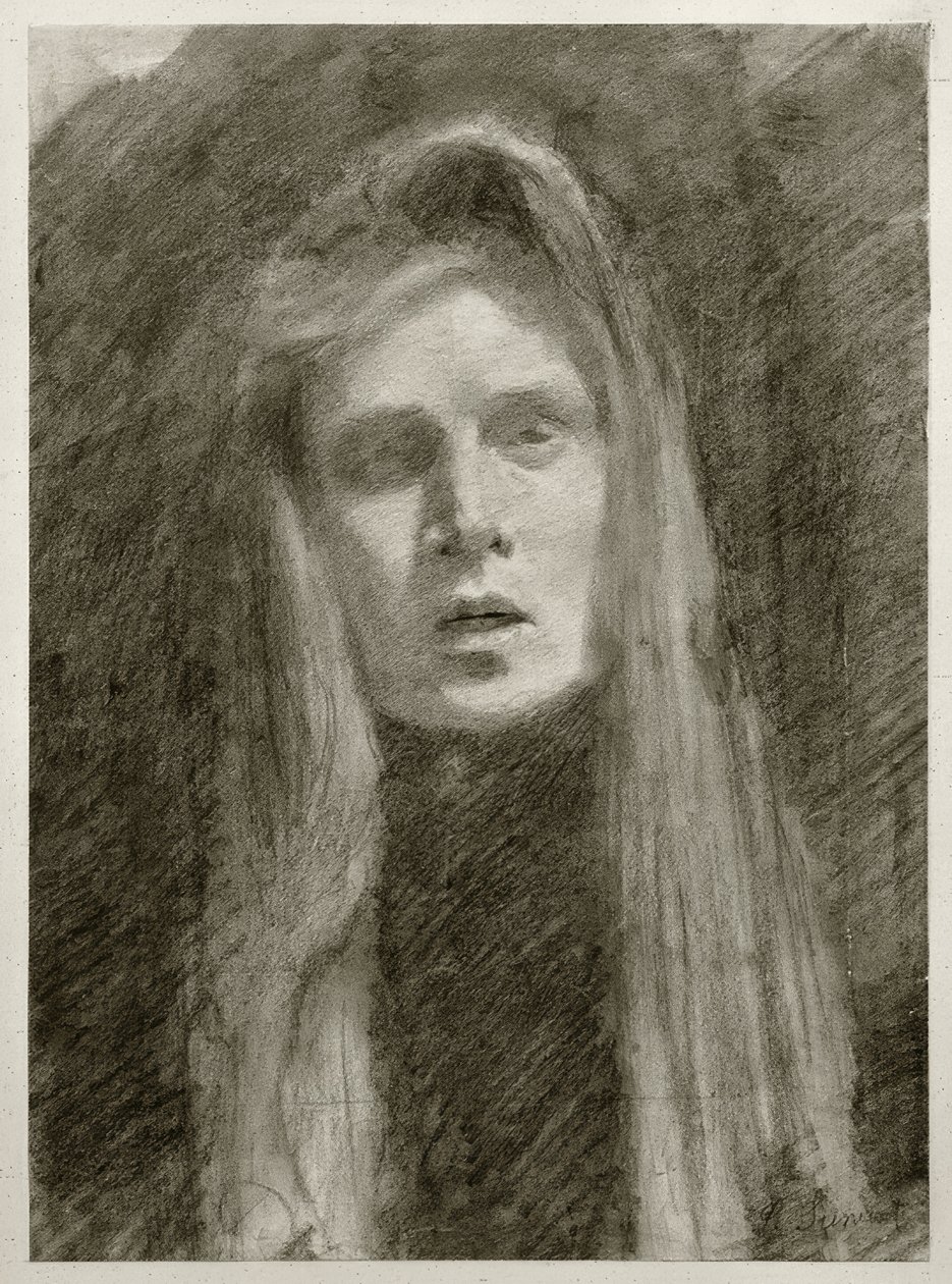 Portret kobiety z chustą (autoportret) autorstwa Clara Siewert