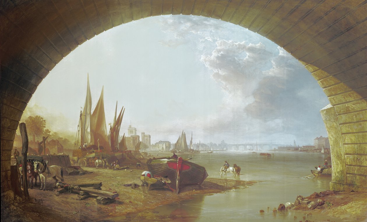Stary most Vauxhall, Londyn autorstwa Clarkson Frederick Stanfield