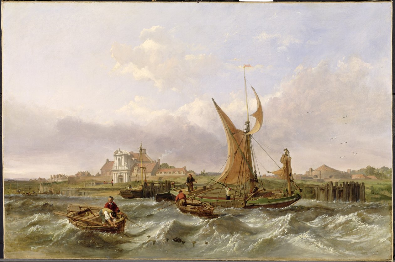 Fort Tilbury – Wiatr pod prąd, 1853 autorstwa Clarkson Frederick Stanfield