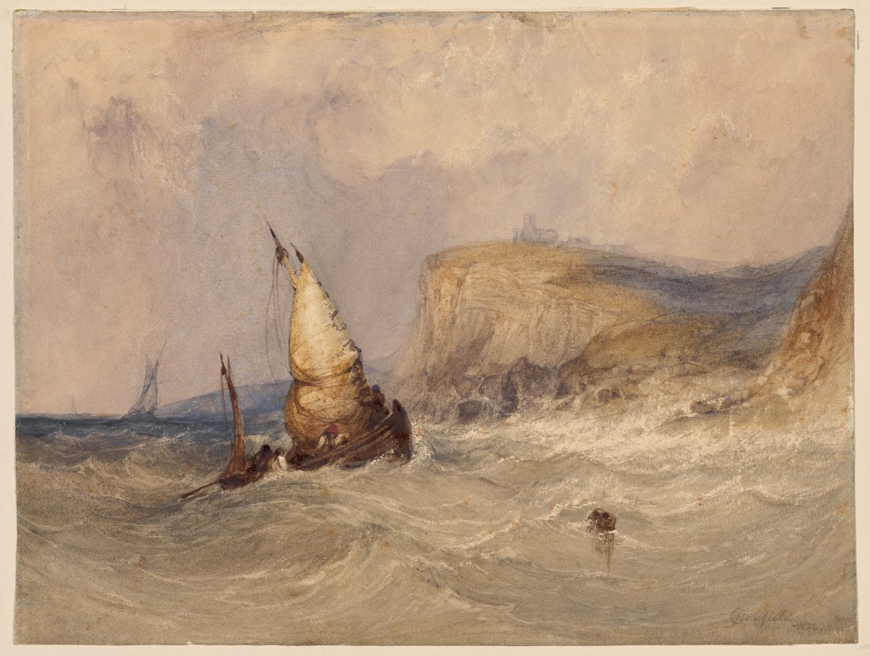 Statki u wybrzeży Whitby (akwarela z gumą arabską na papierze) autorstwa Clarkson Frederick Stanfield