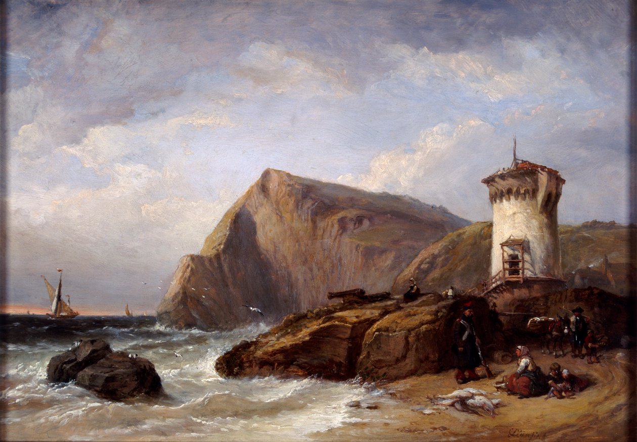 Wieża Terracina, 1854 autorstwa Clarkson Stanfield