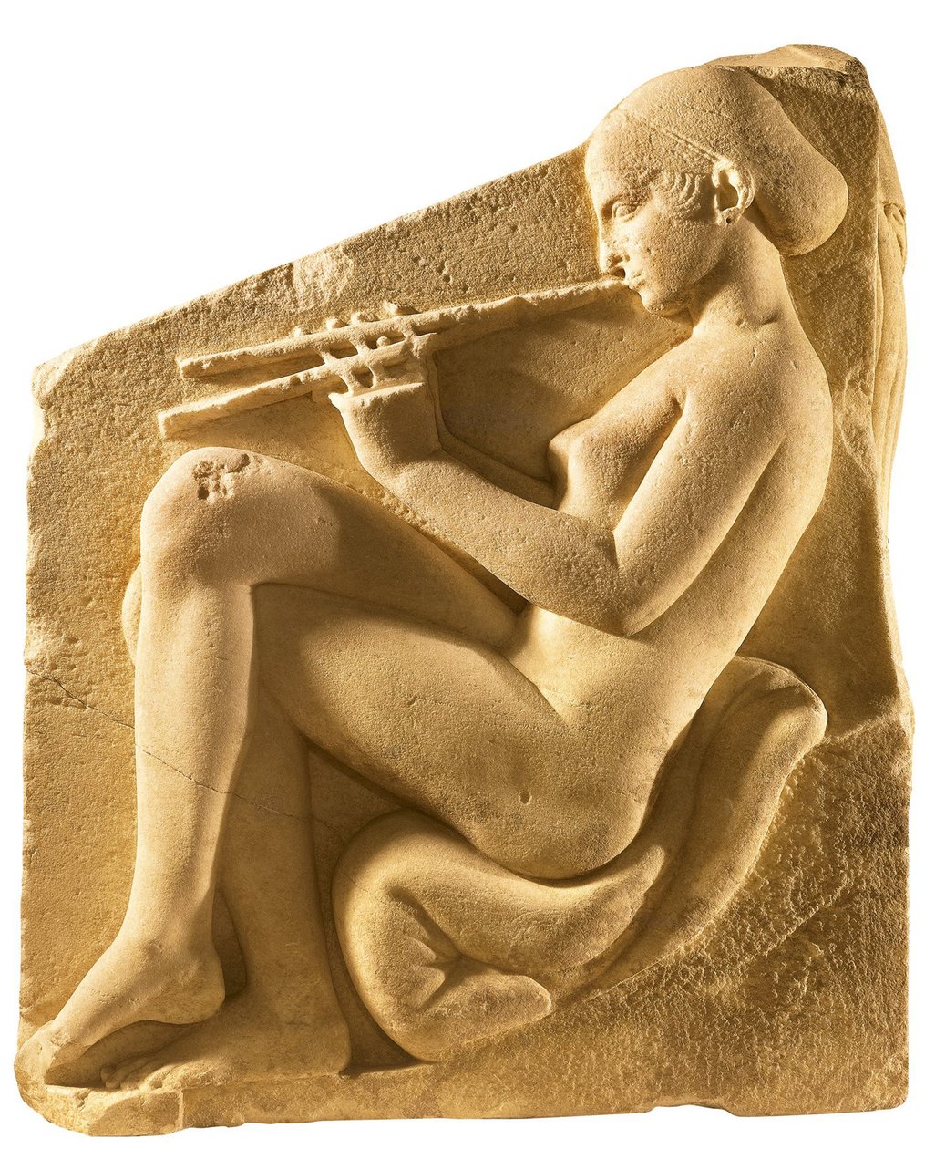 Grający na aulosach. Ołtarz Afrodyty, tzw. Tron Ludovisi, panel lewy, ok. 430 p.n.e. autorstwa Classical Antiquities