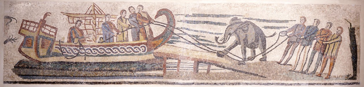 Wejście na pokład słonia na statku autorstwa Classical Antiquities