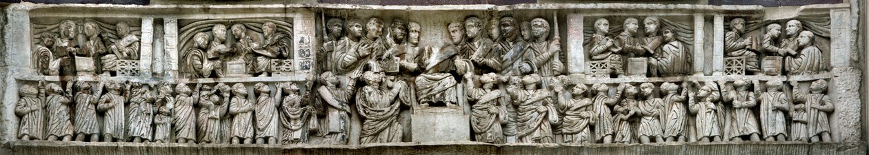 Konstantyn rozdający pieniądze ludowi Liberalitas. Detal Łuku Konstantyna, 312-3 autorstwa Classical Antiquities