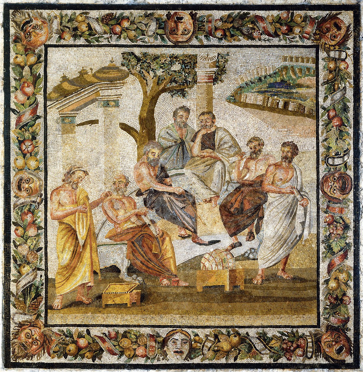 Akademia Platońska. Mozaika z Pompejów, I wiek pne autorstwa Classical Antiquities