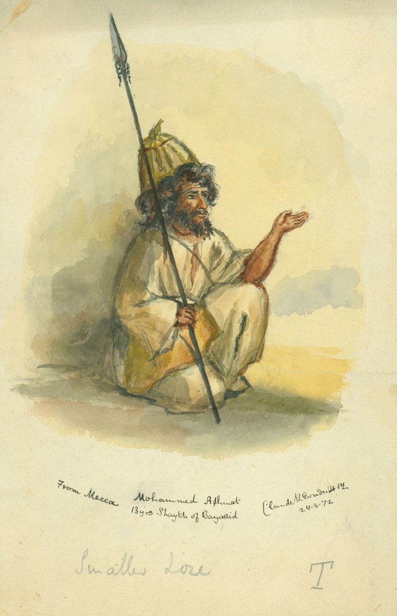 Mohammed Ahmet z Mekki, 1872 (wc i ołówek na papierze) autorstwa Claude Conder