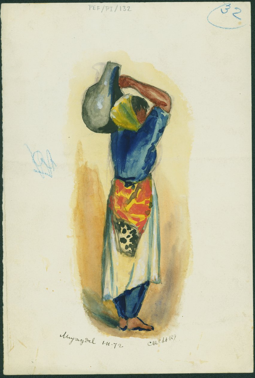 Mujaydel, 1872 (wc i ołówek na papierze) autorstwa Claude Conder
