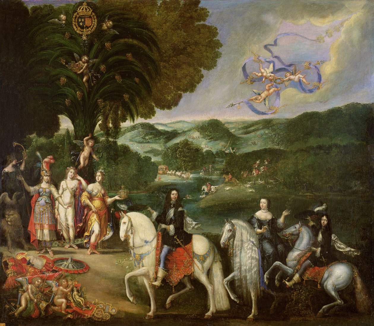 Alegoria zaślubin Ludwika XIV (1638-1715) w 1631 autorstwa Claude Deruet