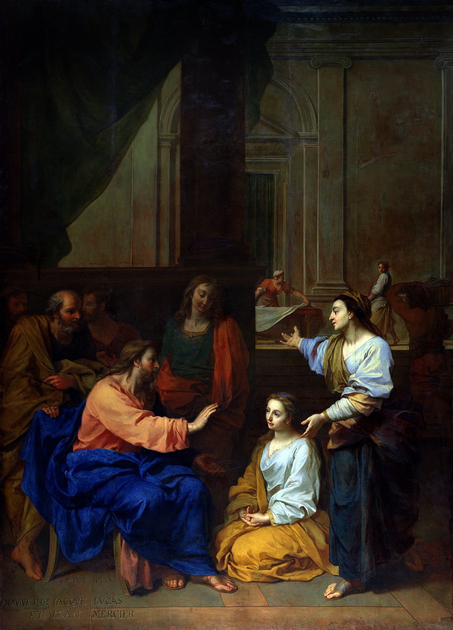 Chrystus z Martą i Marią autorstwa Claude II Saint Paul