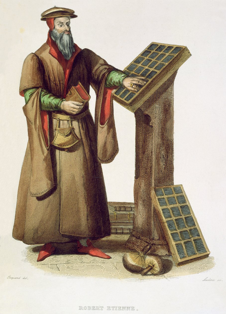 Robert Estienne, 1841 (rycina kolorowa) autorstwa Claude Jacquand