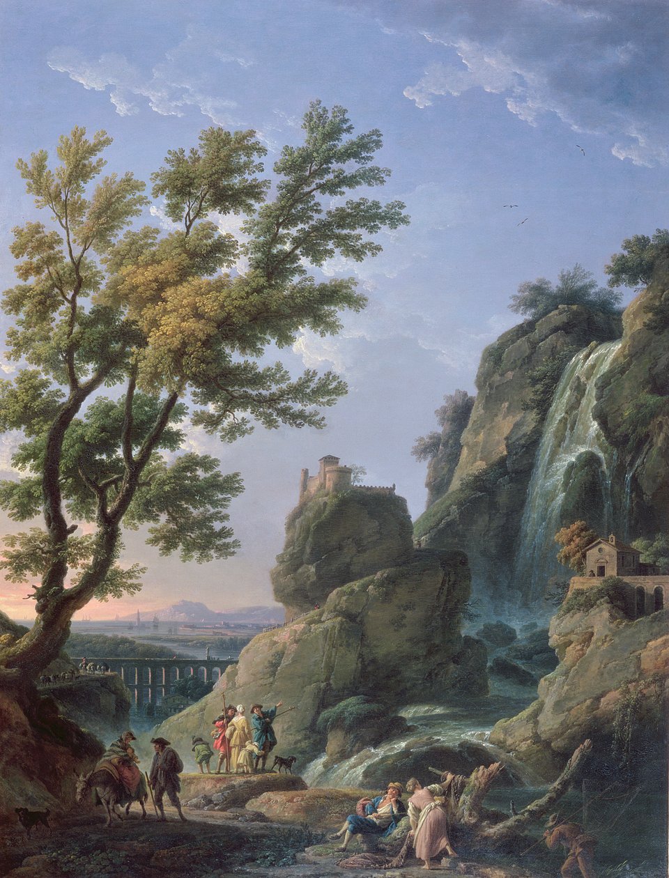 Pejzaż z wodospadem i postaciami, 1768 autorstwa Claude Joseph Vernet